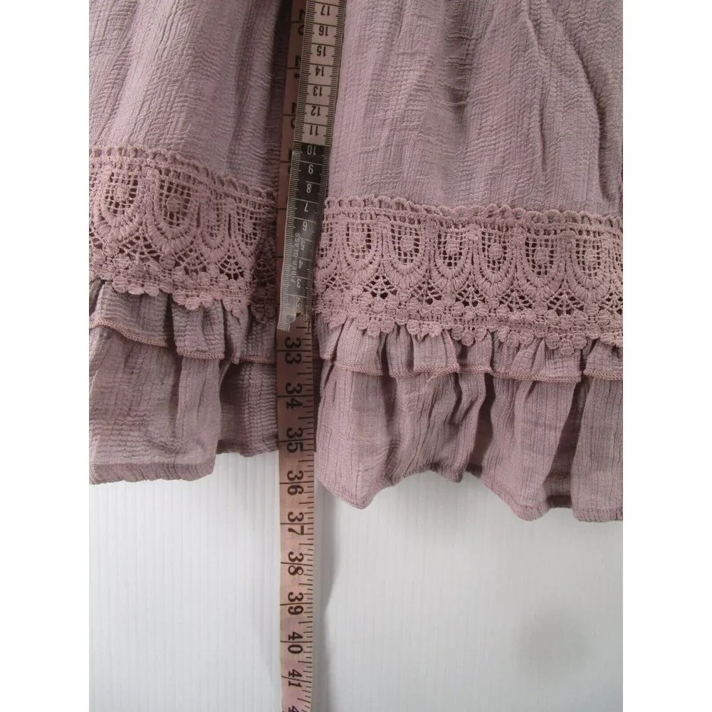 Bluivy Dress Large Fit Flare Ruffle Crochet Boho Pullover NEW - Picture 5 of 13
